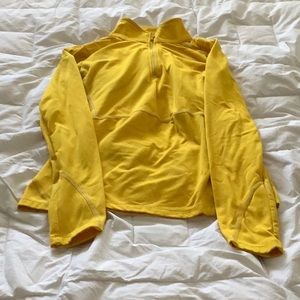Yellow athleta workout quarter zip jacket